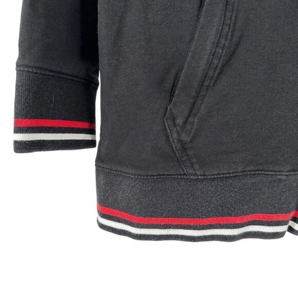 Psycho Bunny Jacket Black Hooded Full Zip Girls Size L 14/16 Pink Logo Punk Rock - Picture 4 of 9